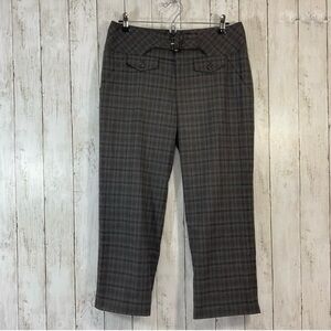Anthropologie Cartonnier Plaid Buckle Crop Pants 10